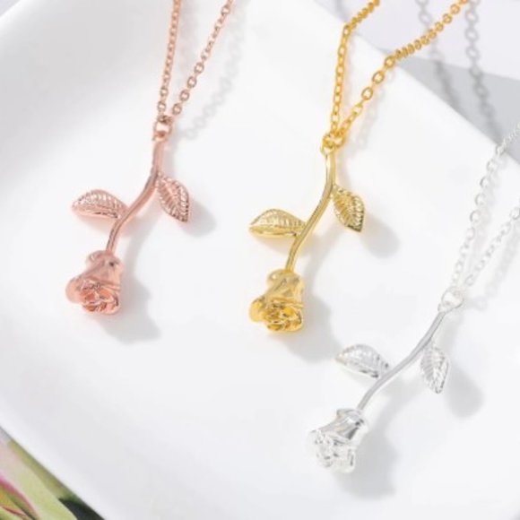 2/$25🍒 ETERNITY Rose Necklace - Picture 3 of 5